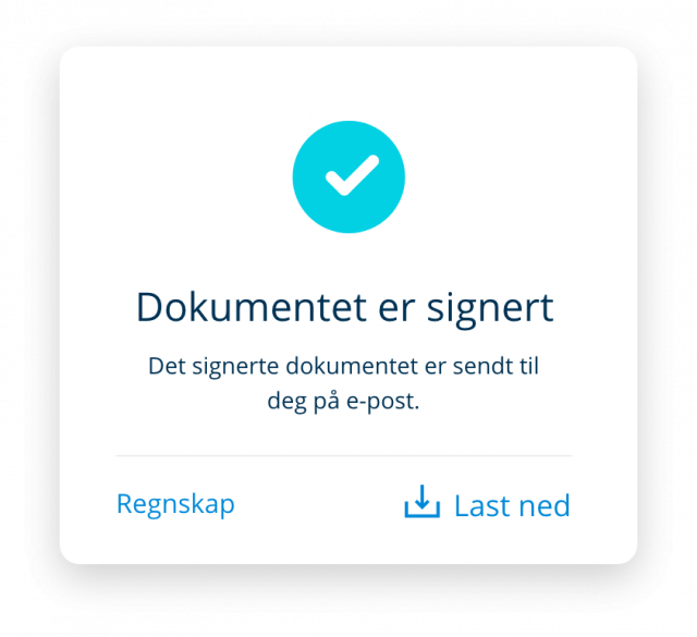 Notification that document has been signed with Visma Sign
